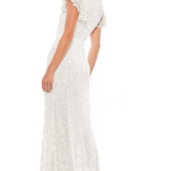 Macduggal 10748 White beaded Gown 4 NWT could use for a wedding gown - Picture 2 of 8